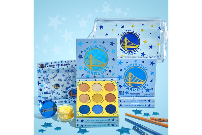 Eyeliners Bags Face Gels Stickers NBA ColourPop Cosmetics Makeup Collection Collaboration Beauty Eyeshadow Palettes Golden State Warriors