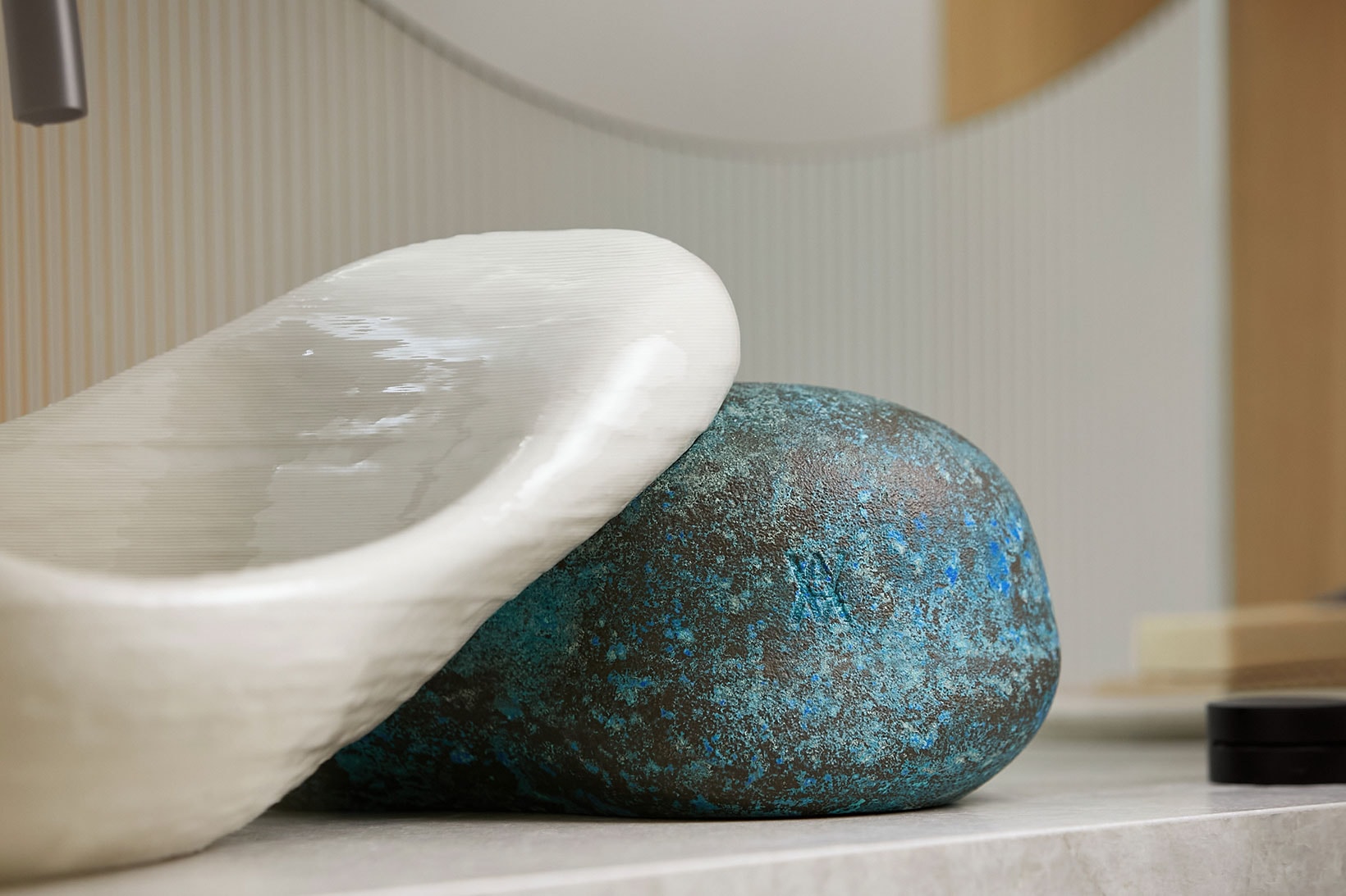 Daniel Arsham Kohler Rock.01 3D-Printed Bathroom Sink Closeup