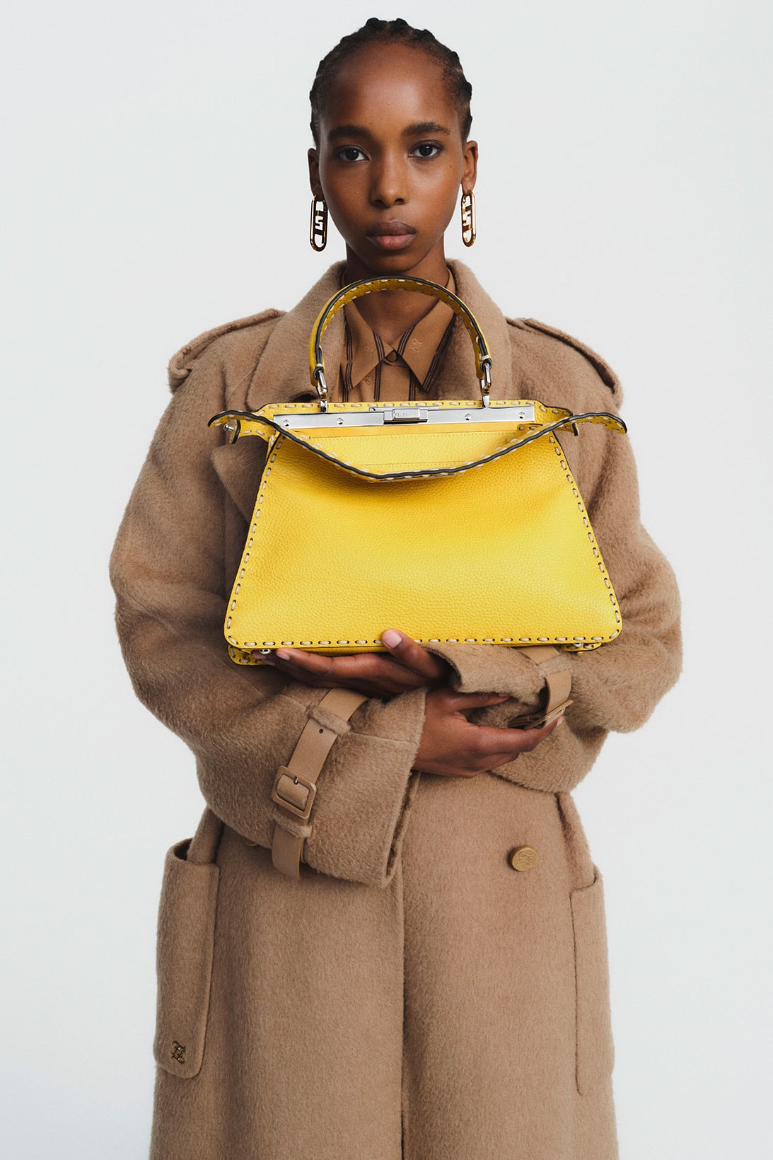 Fendi Peekaboo ISeeU Handbag Capsule Collection Mimosa Yellow Coat