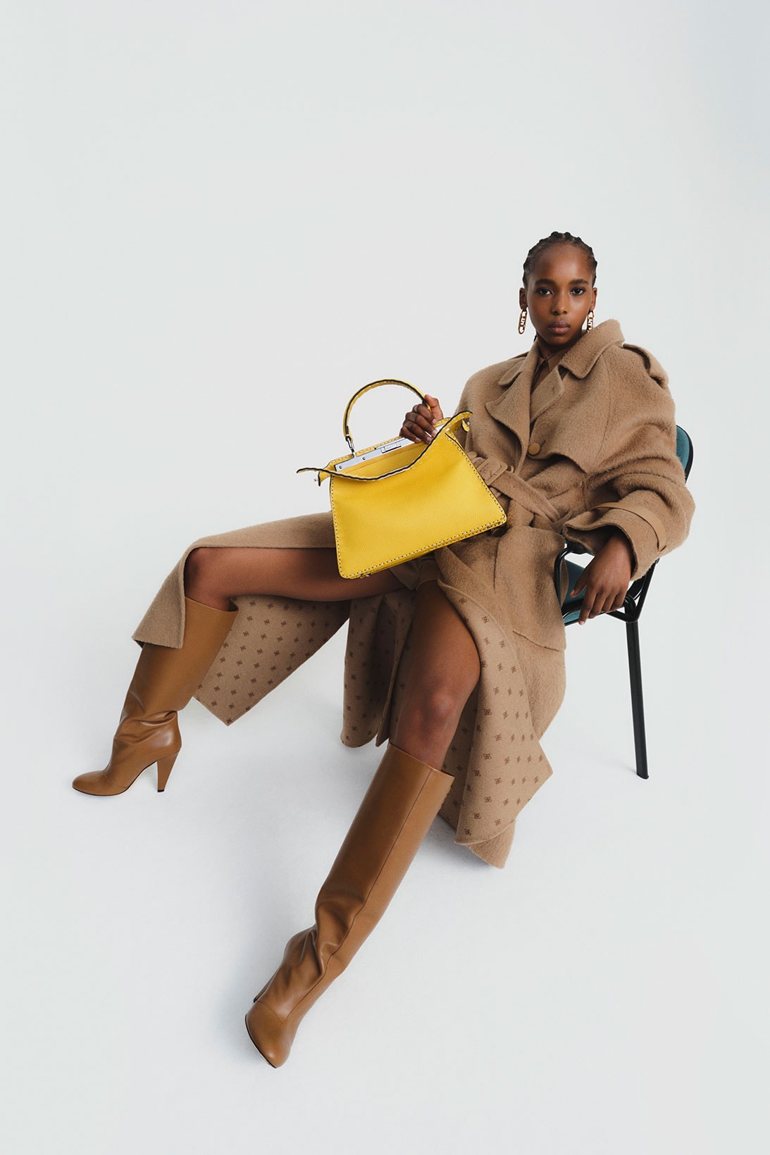 Fendi Peekaboo ISeeU Handbag Capsule Collection Medium Mimosa Yellow Coat