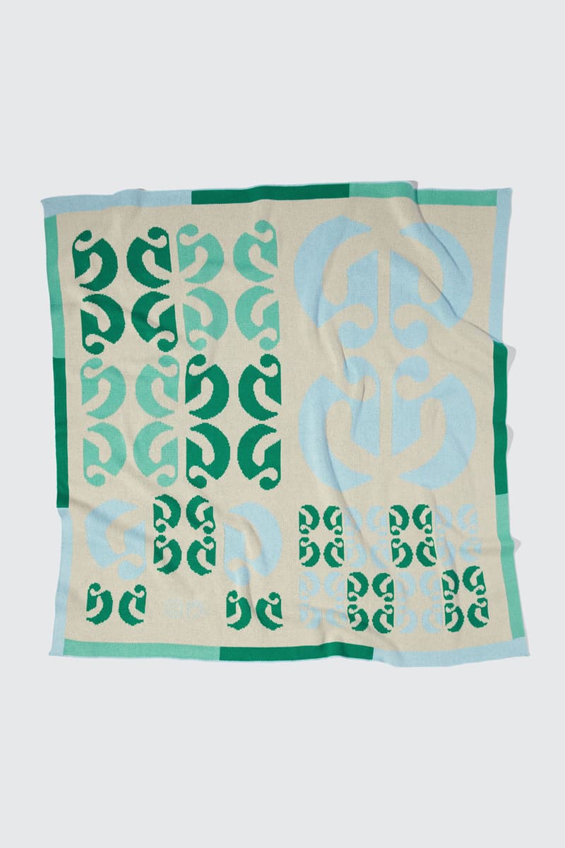 Glossier Field Greens Blanket G Logo Design Homeware Throw