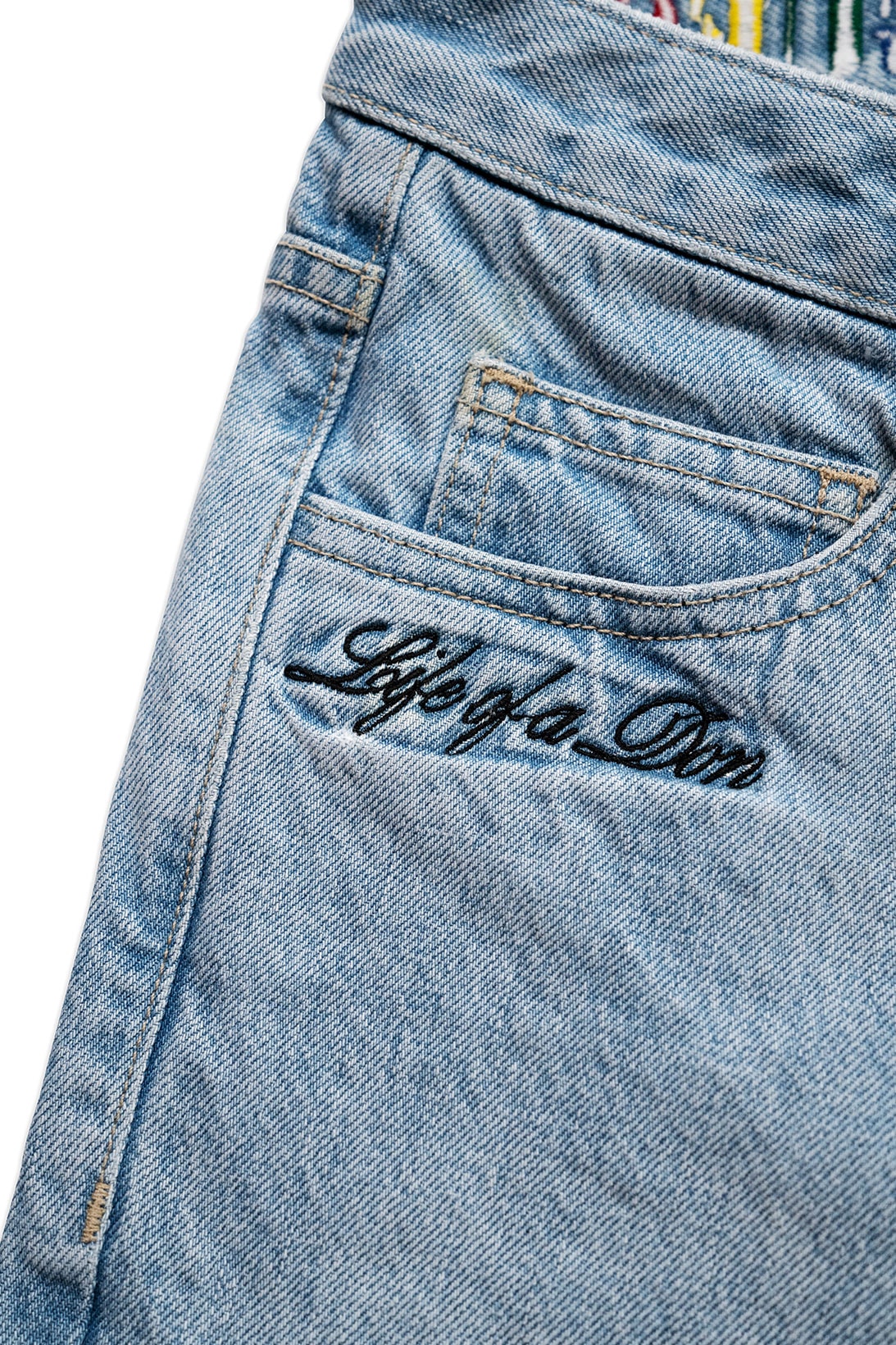 GUESS Originals Don Toliver Life of a Album Merch Jeans Denim Pocket Detail