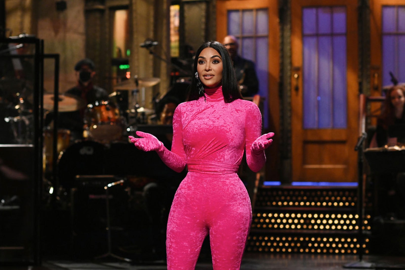 Kim Kardashian West Saturday Night Live SNL Monologue Balenciaga Outfit Watch Info