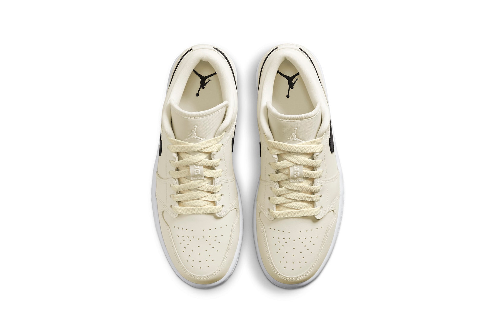 Nike Air Jordan 1 AJ1 Low Coconut Milk Cream White Black Footwear Shoes Kicks Top Aerial insole