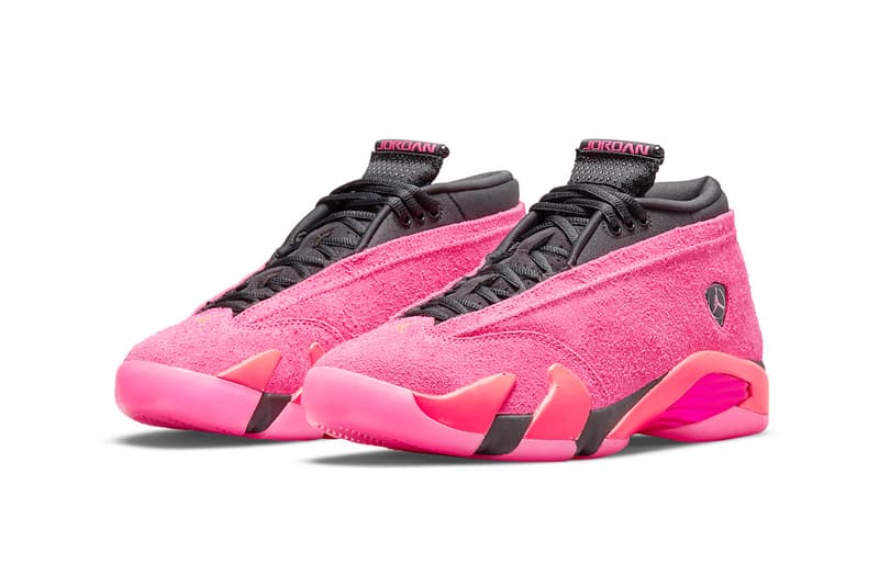 Nike Air Jordan 14 AJ14 Low Shocking Pink Black Womens Sneakers Footwear Shoes Kicks