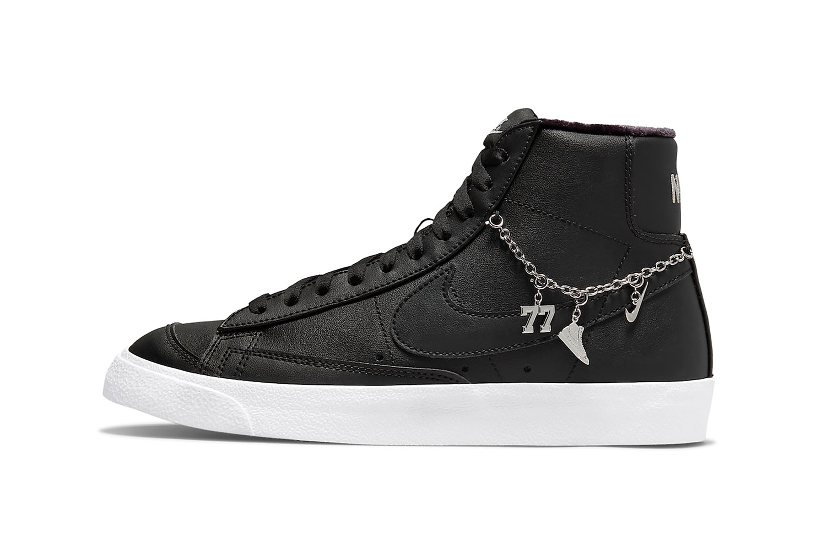 Nike Blazer Mid Lucky Charms Black Metallic Silver Sneakers Footwear Shoes Kicks Lateral