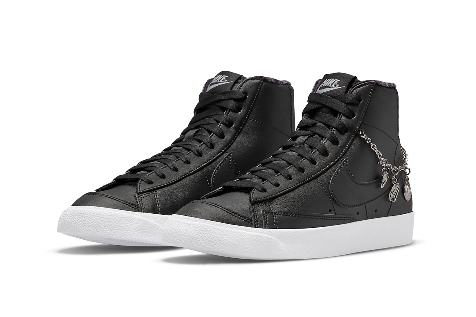 Nike Blazer Mid Lucky Charms Black Metallic Silver Sneakers Footwear Shoes Kicks Lateral