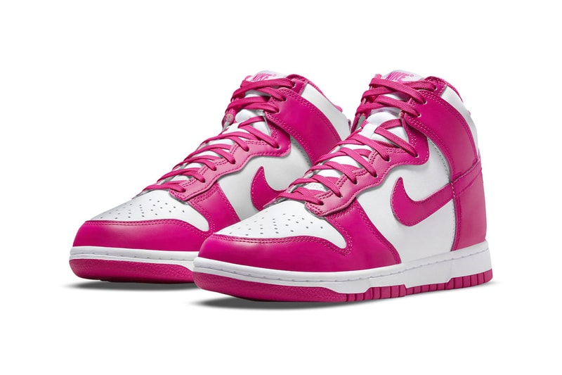 Nike Dunk High Pink Prime Womens Sneakers Swoosh Upper