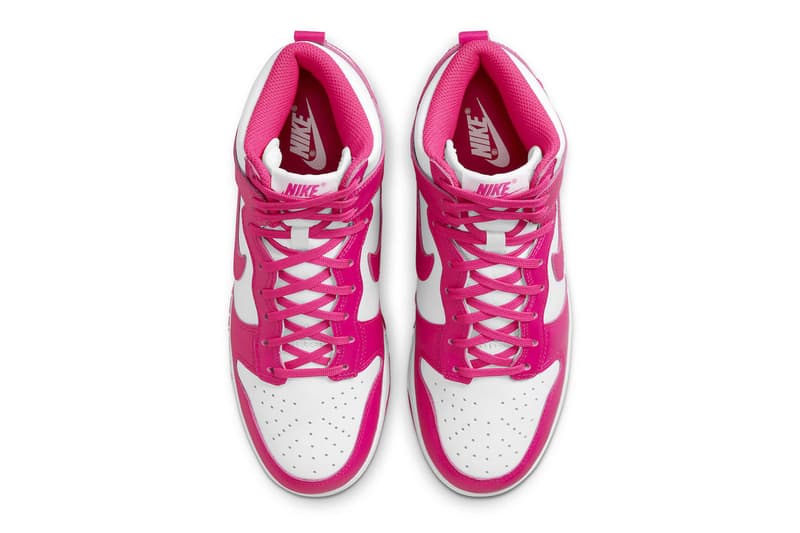 Nike Dunk High Pink Prime Womens Sneakers Upper SHoelaces Tongue