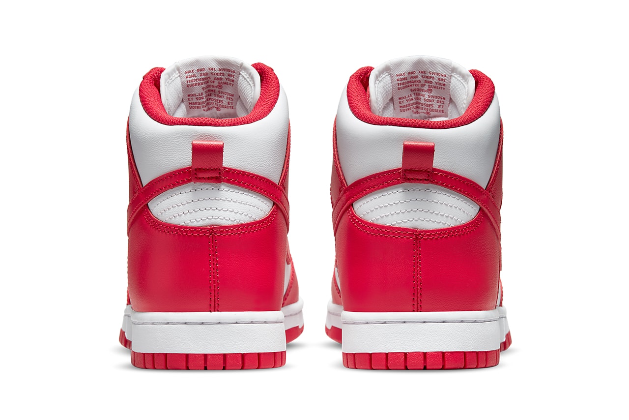 Nike Dunk High University Red White DD1399-106 Sneakers Back Heel