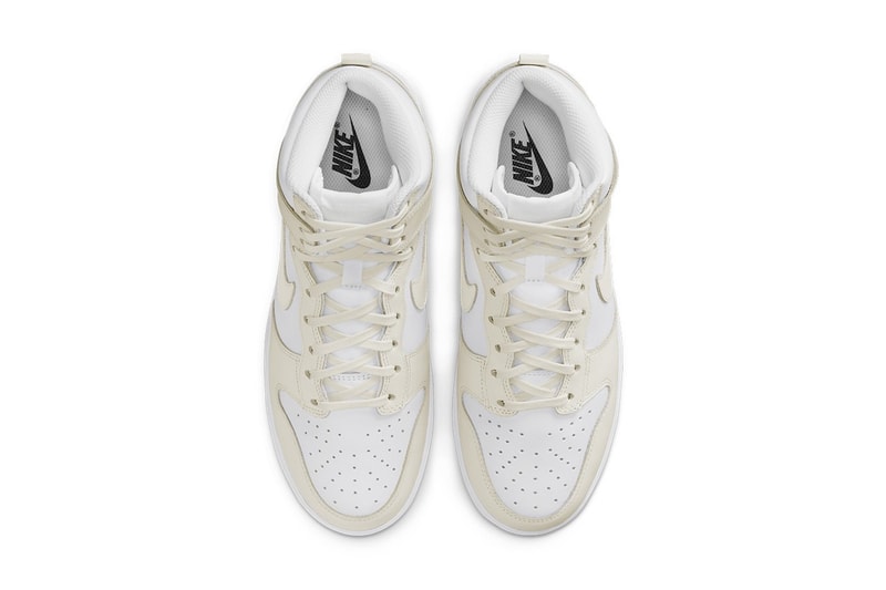 Nike Womens Sneakers Dunk High Sail Gum Cream White Footwear Kicks Shoes Top View Insole