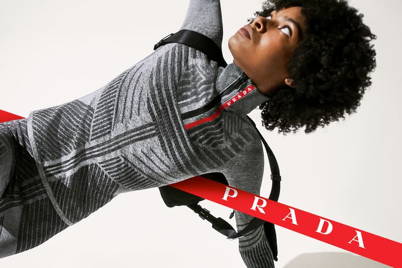 Prada Linea Rossa Fall Winter 2021 Campaign Hugo Comte Knit Top Logo