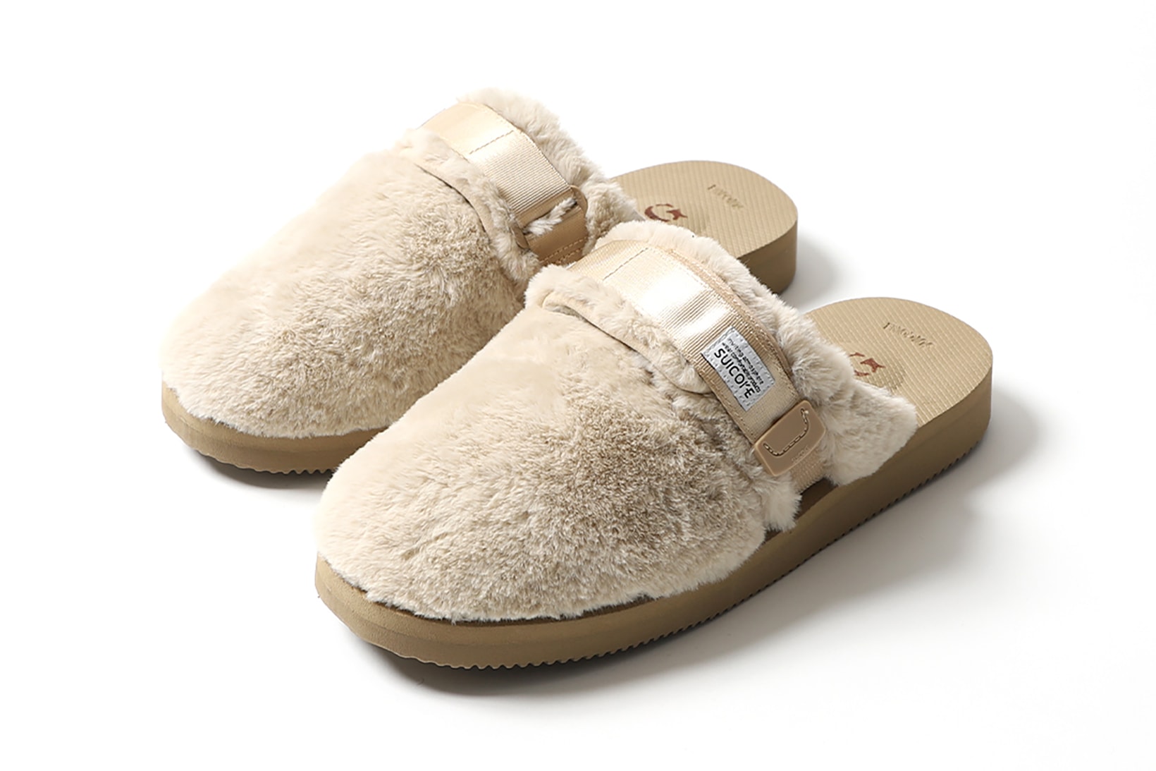 Suicoke 2G Tokyo Zavo Faux Fur Sandals Beige Collaboration Footwear