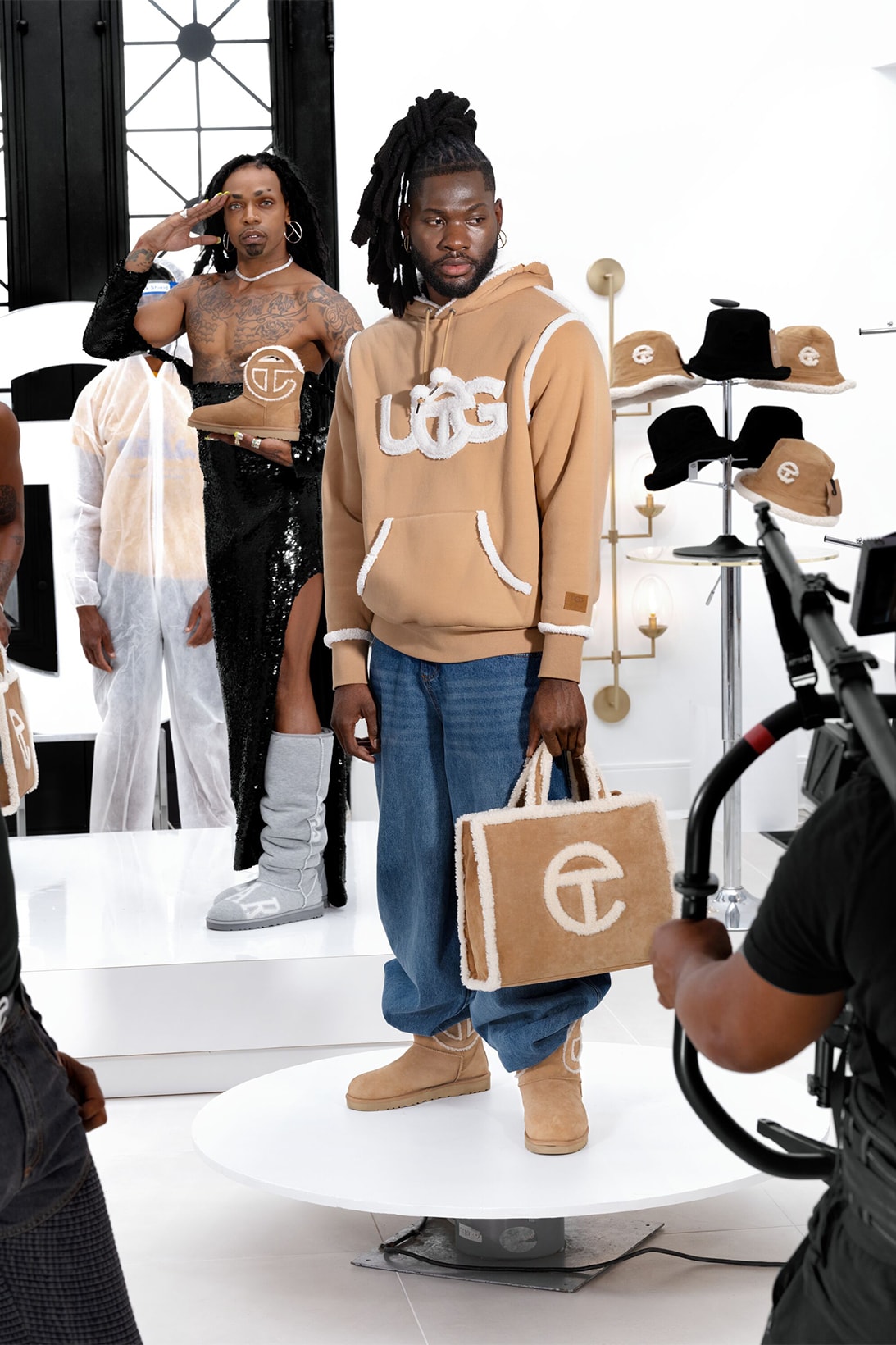 UGG Telfar Clemens Fall Winter 2021 Collection Collaboration Tote Bags Boots Bucket Hats Hoodie Sweater