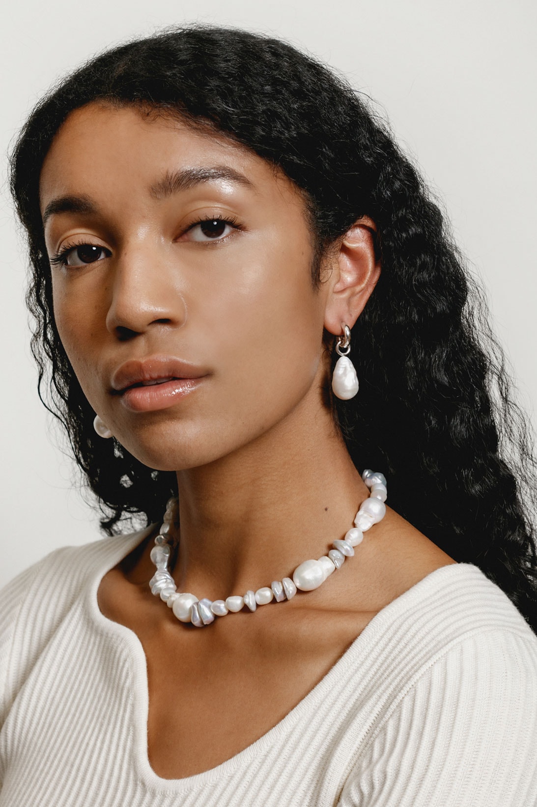 Wolf Circus FW21 Jewelry Collection Freshwater Pearl Earrings NEcklace