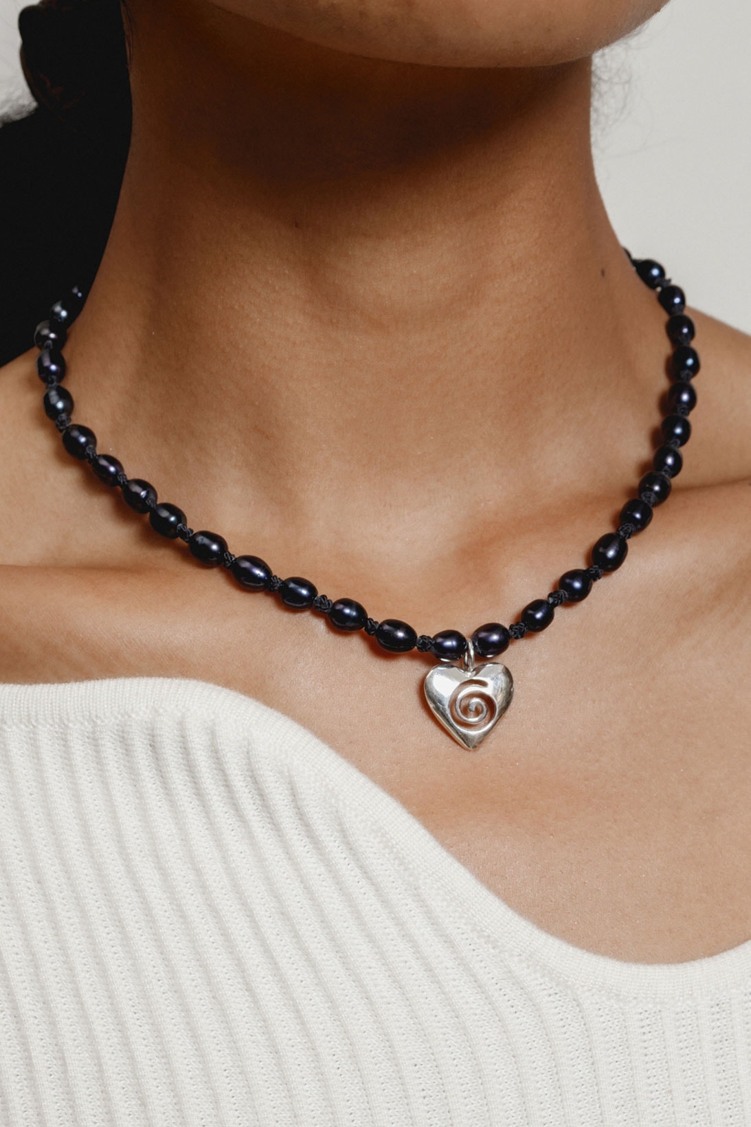 Wolf Circus FW21 Jewelry Collection Heart Swirl Jade Necklace
