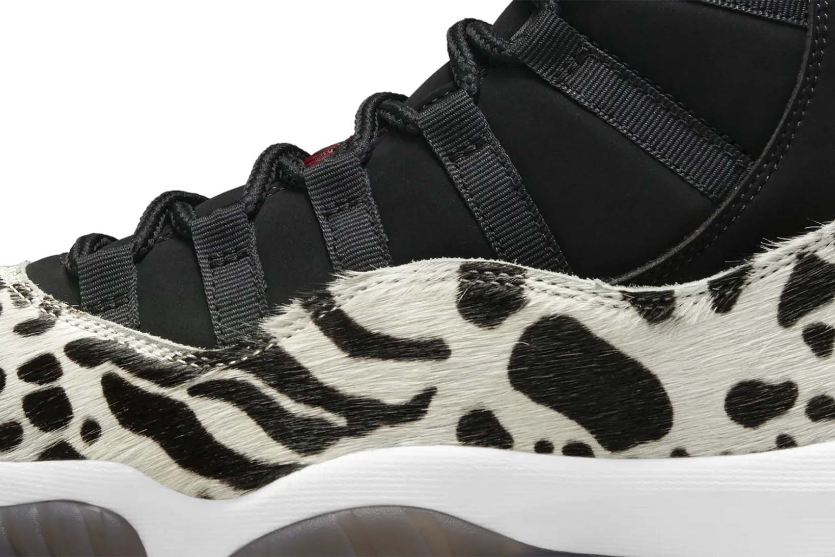 Nike Air Jordan 11 Women Black White Animal Print Pony Hair Black Friday Release Date