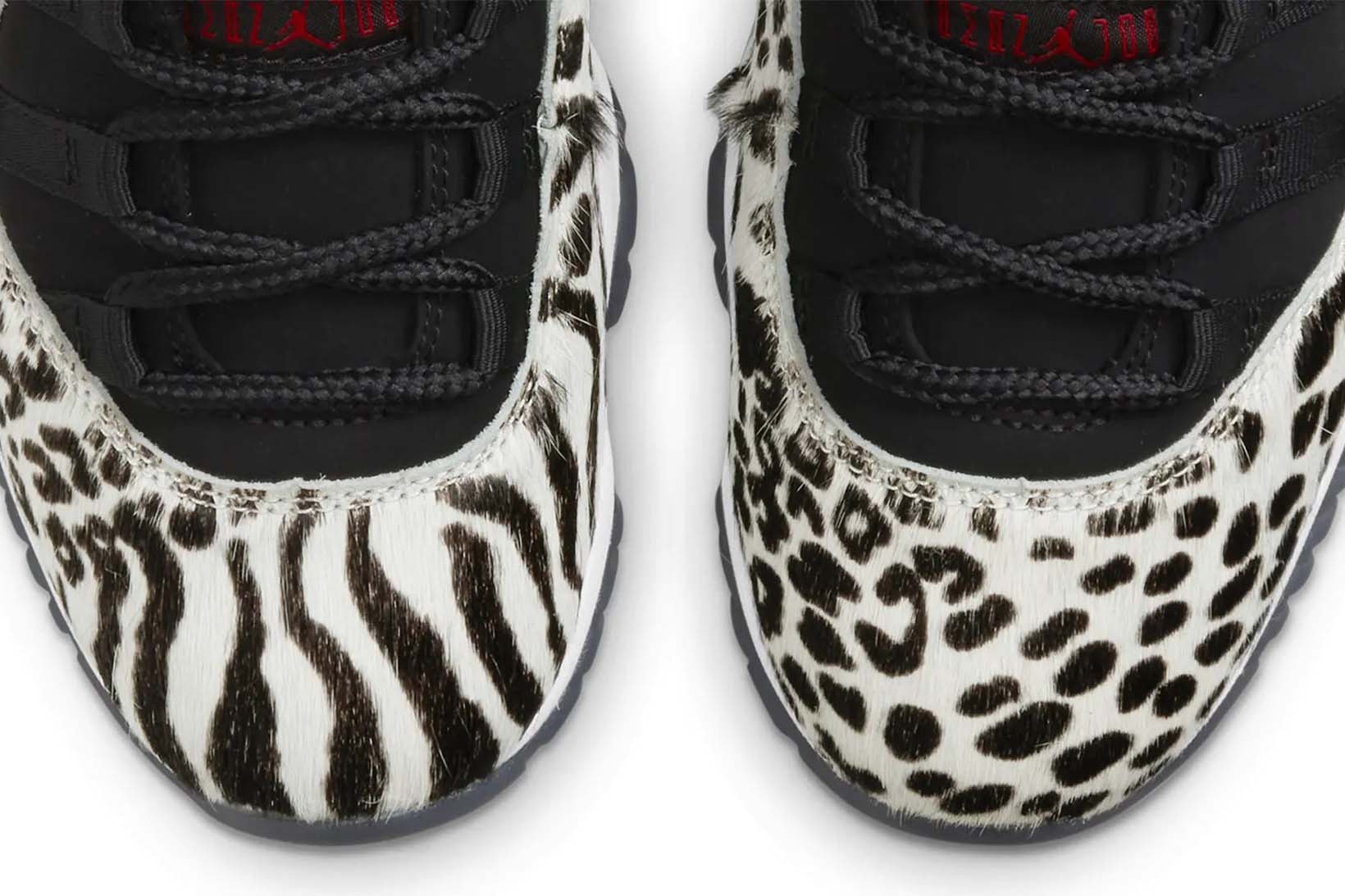 Nike Air Jordan 11 Women Black White Animal Print Laces Black Friday Release Date