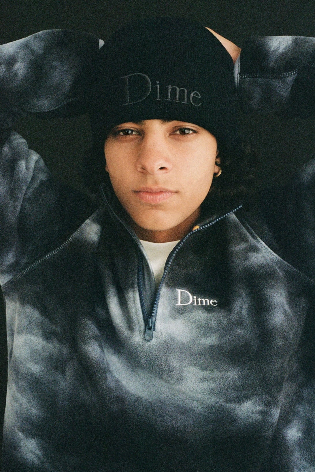 Dime Holiday 2021 Collection Lookbook Logo Beanie Sweater