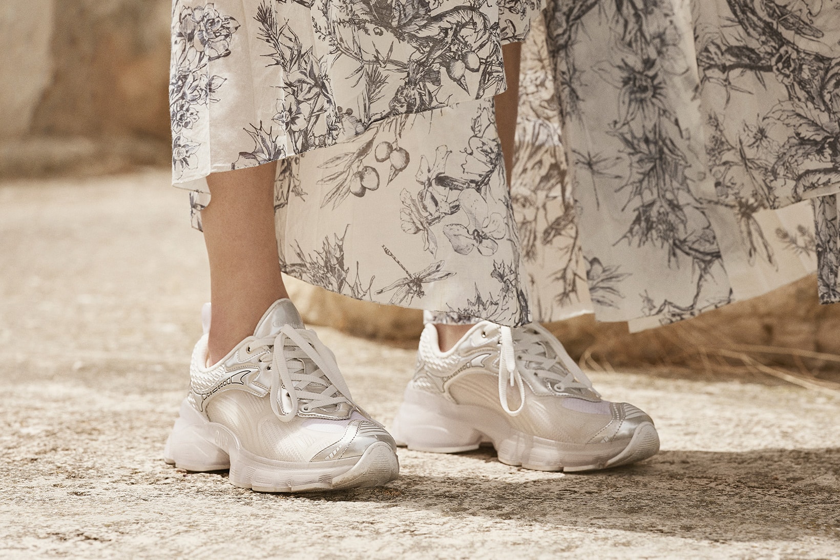 Dior Cruise 2022 Paired Gowns With Sneakers