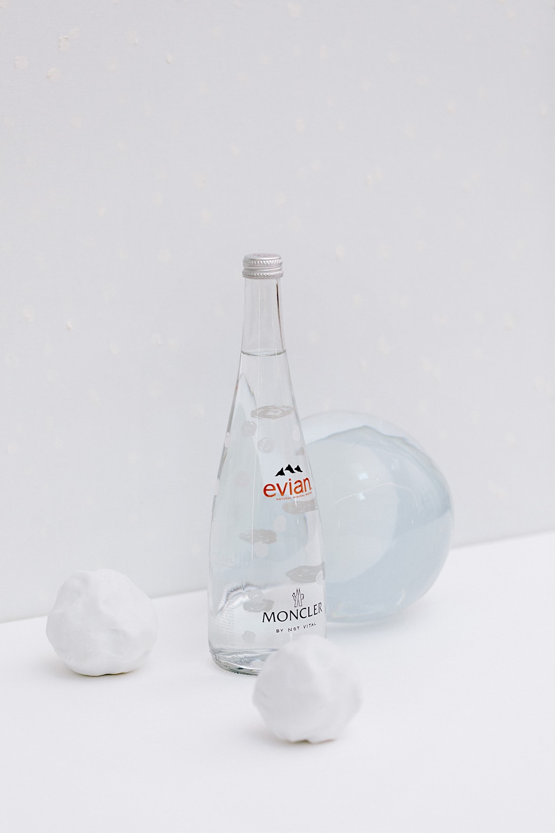 Moncler evian Limited-Edition Glass Bottle Swiss artist Not Vital Collaboration