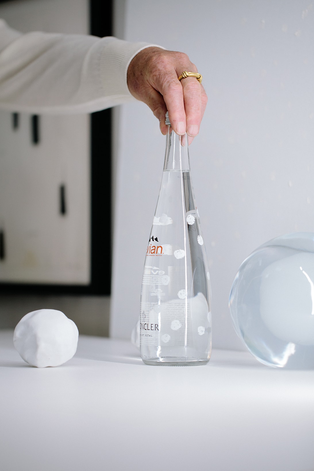 Moncler evian Limited-Edition Glass Bottle Swiss artist Not Vital Collaboration