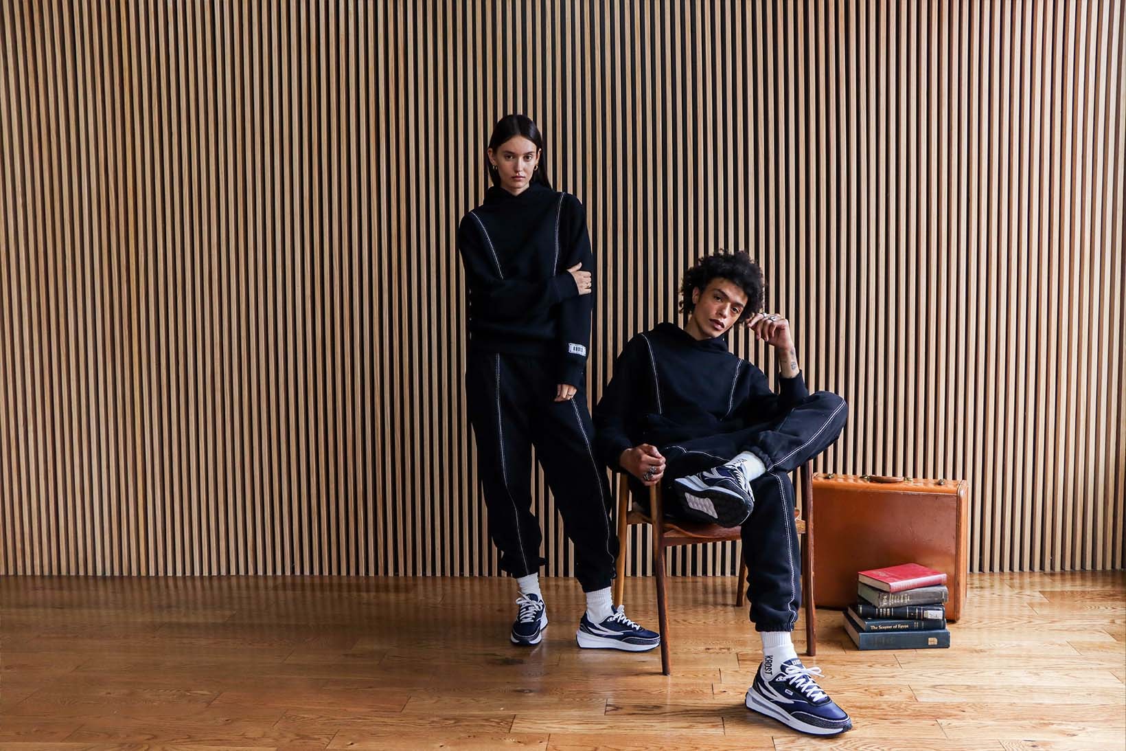 Fila Krost Sweatpants Crewneck Sweatshirt Renno Navy Black Unisex Sneaker Collaboration