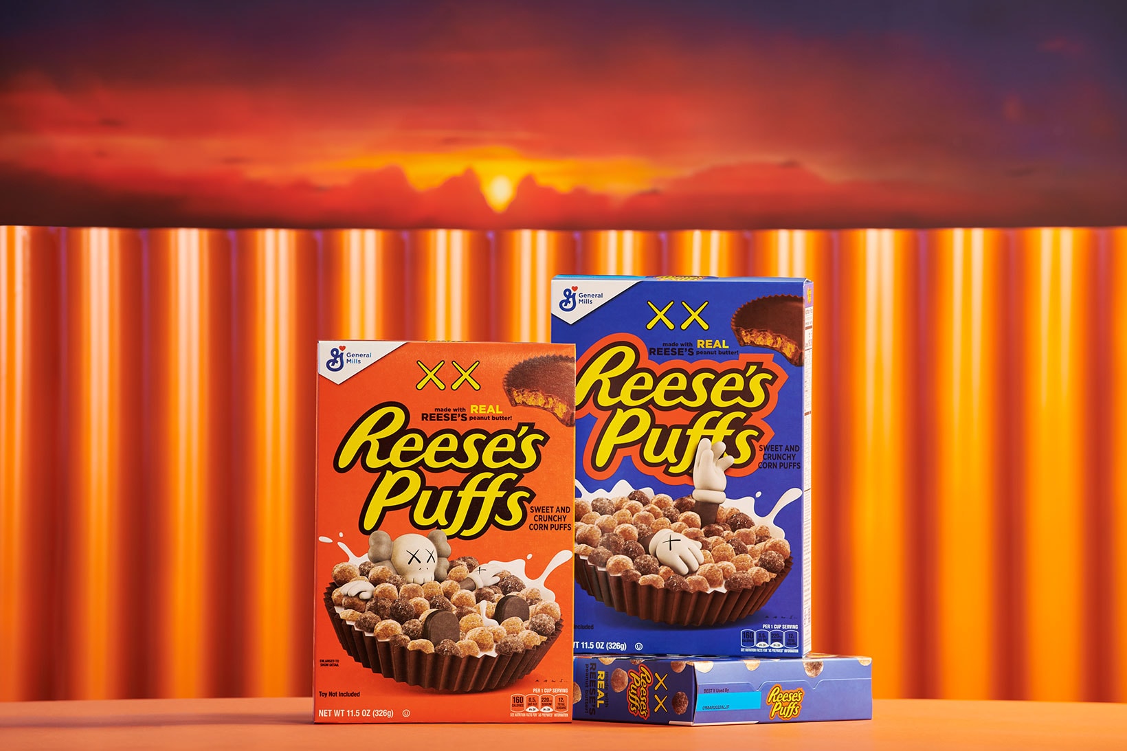 KAWS Reese's Puffs Cereal Collaboration Box Design COMPANION