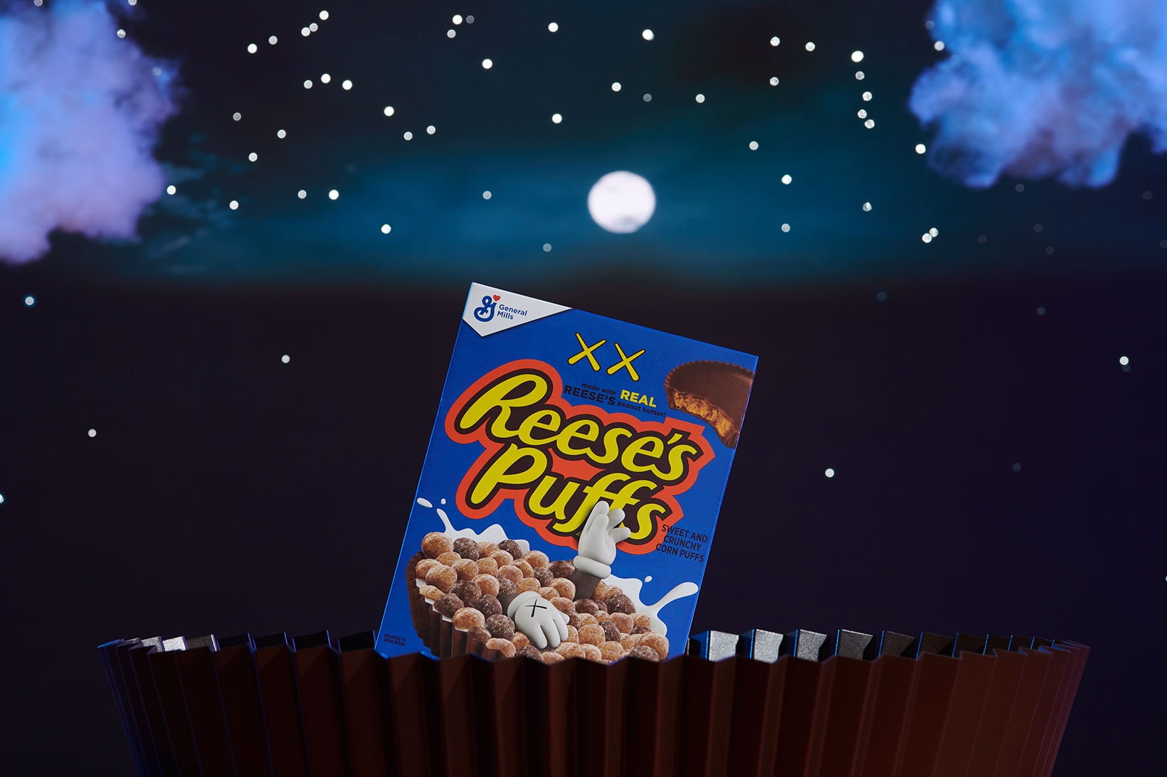 KAWS Reese's Puffs Cereal Collaboration Night Moon