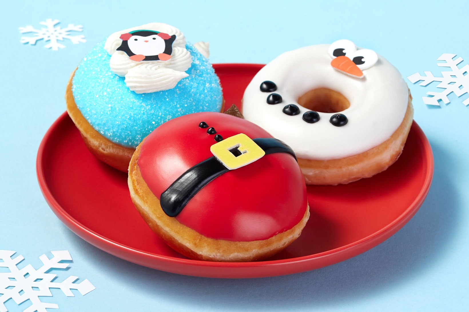 Krispy Kreme Donuts Let It Snow Holiday Christmas Santa Snowman Penguin