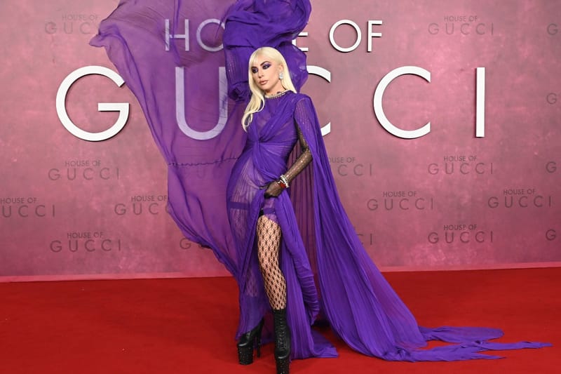 Lady Gaga Looks Like a Violet Goddess at the 'House of Gucci' Premiere