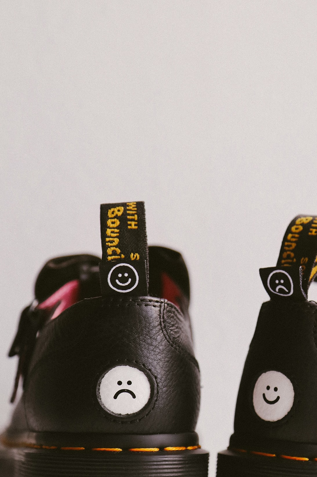 Lazy Oaf Dr. Martens Footwear Collection Collaboration Happy Sad Faces Sinclair boots Bex shoes Bethan Mary Janes