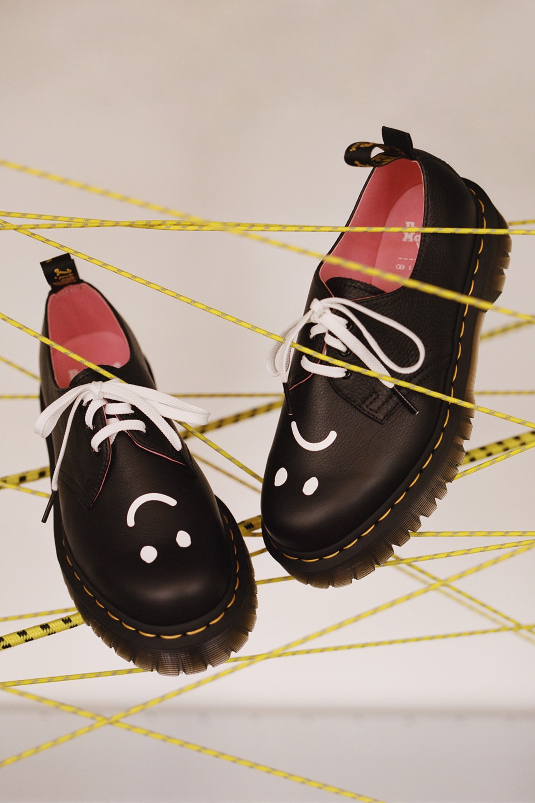 Lazy Oaf Dr. Martens Footwear Collection Collaboration Happy Sad Faces Sinclair boots Bex shoes Bethan Mary Janes