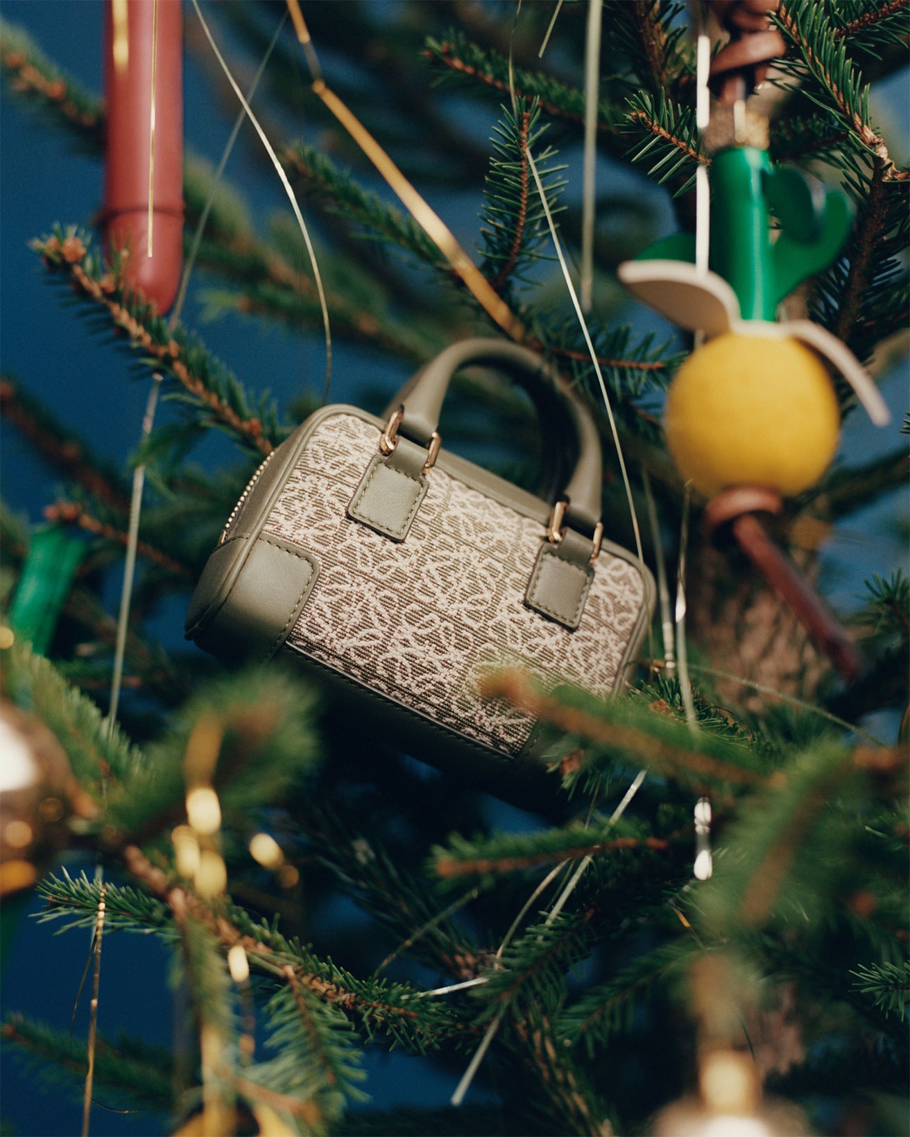 Loewe Holiday 2021 Collection Campaign Christmas Tree Mini Small Amazona Handbag