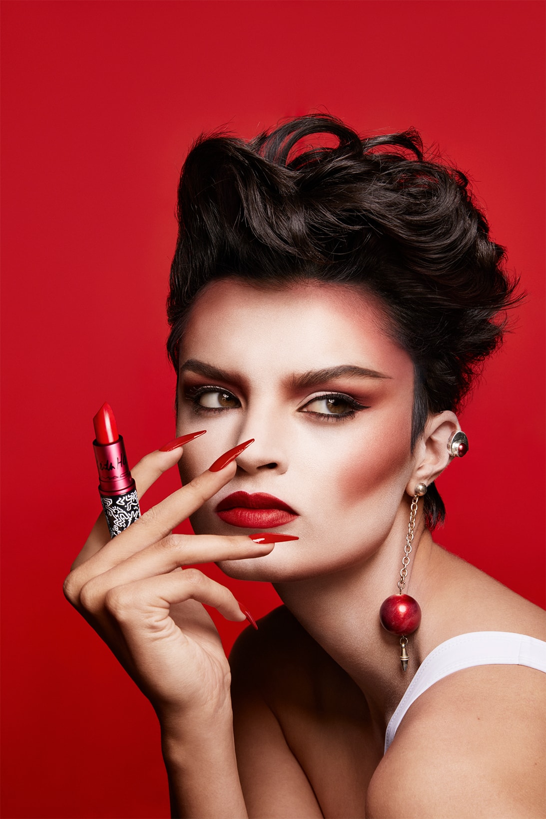 MAC Keith Hering VIVA GLAM Lipsticks Collection Campaign Collaboration Makeup Beauty red