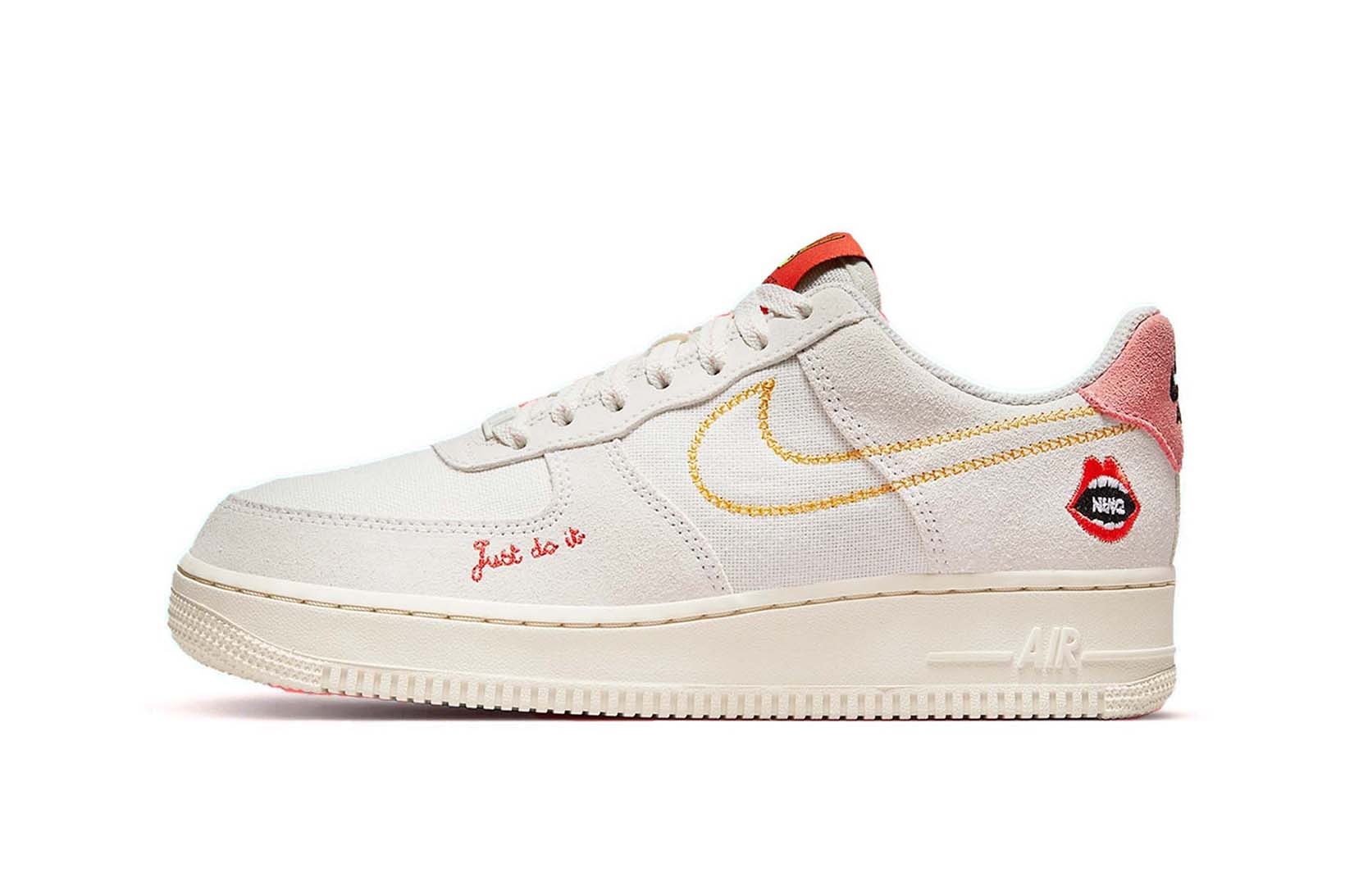 Nike Air Force 1 Low Womens Peace Beige Yellow Pink