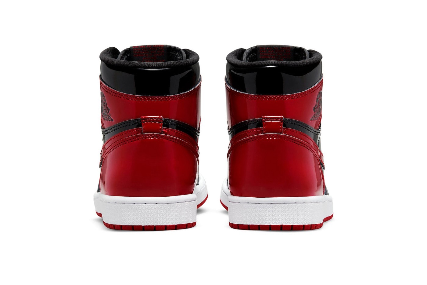 Nike Air Jordan 1 High OG Patent Bred Red Black Heel Back