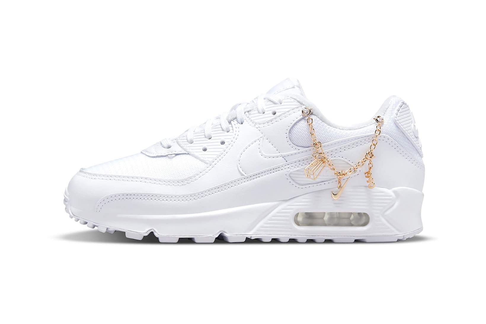 Nike Air Max 90 AM90 Lucky Charms White Gold Sneakers Footwear Kicks Shoes Lateral