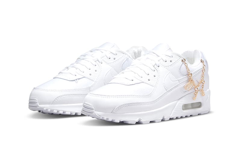 Nike Air Max 90 AM90 Lucky Charms White Gold Sneakers Footwear Kicks Shoes Lateral