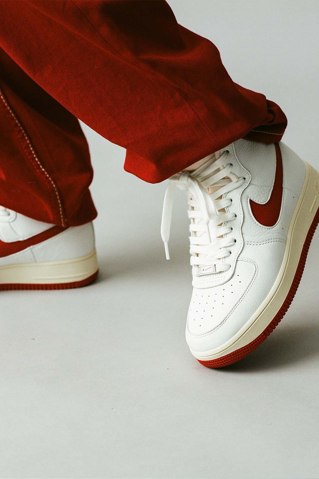 Nike Asphalt Gold Air Force 1 Mid White Red Vintage Inspired Release Date