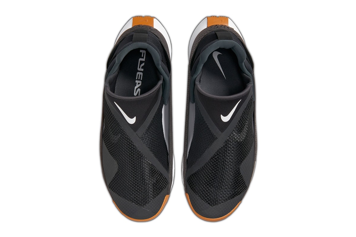 Nike GO FlyEase Black Gum Hands-Free Slip On Sneakers Upper