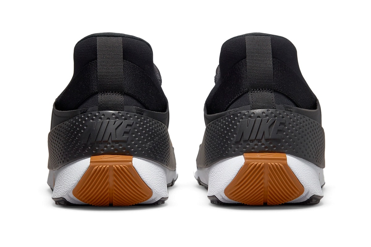 Nike GO FlyEase Black Gum Hands-Free Slip On Sneakers Heel