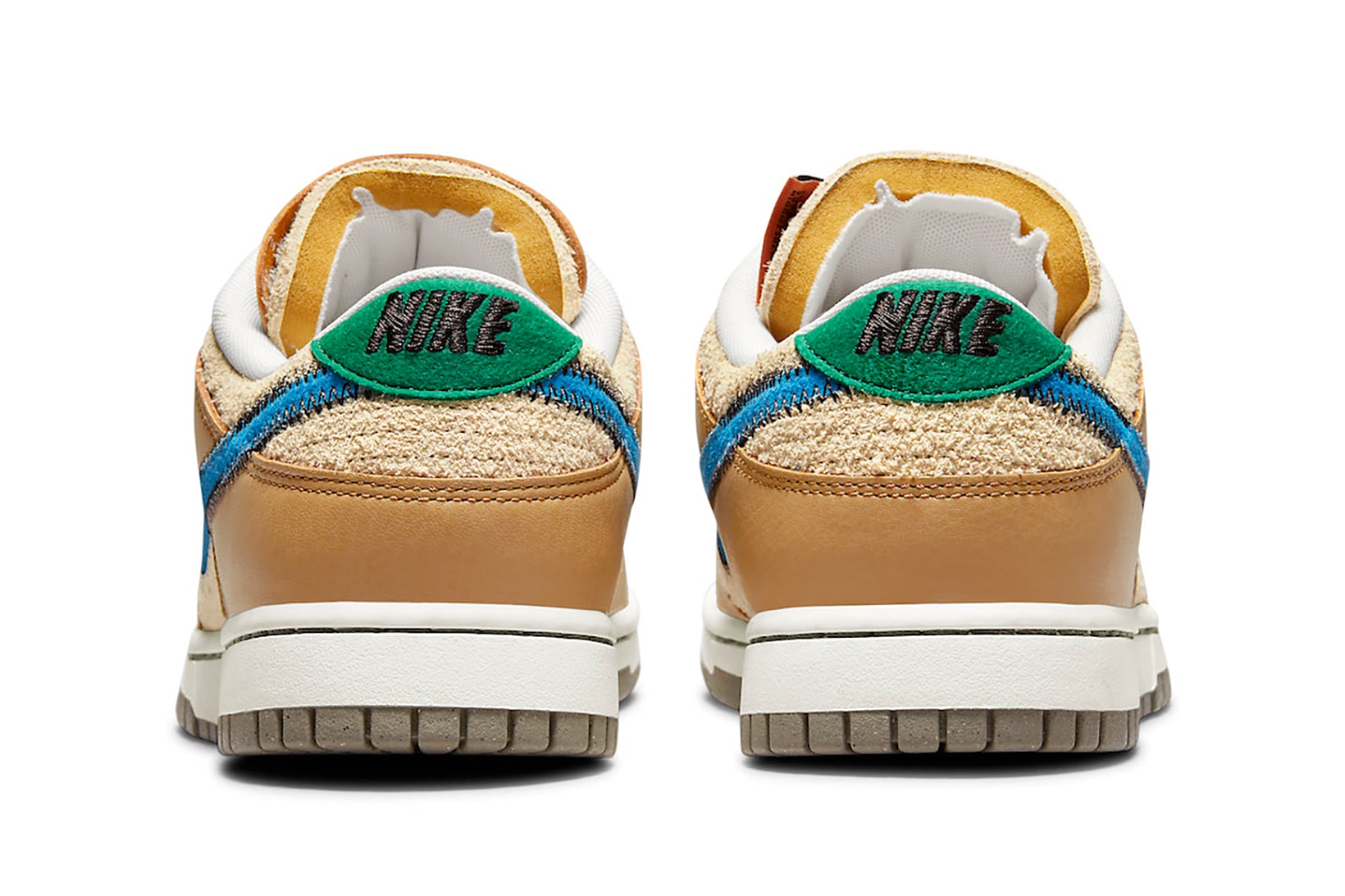 size? Nike Dunk Low Sneakers Brown Blue Green Orange Footwear Kicks Shoes Collaboration Heel