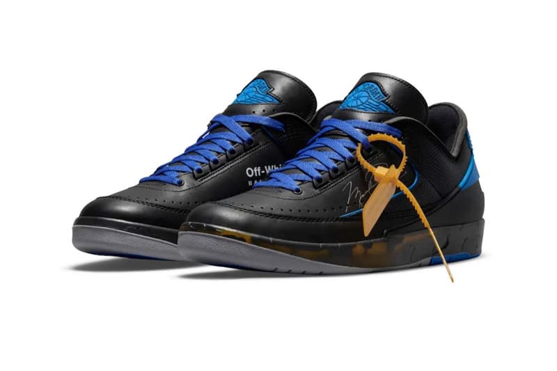 Off-White Virgil Abloh Jordan 2 Black/Blue Crumbled Sole Collaboration Release Date