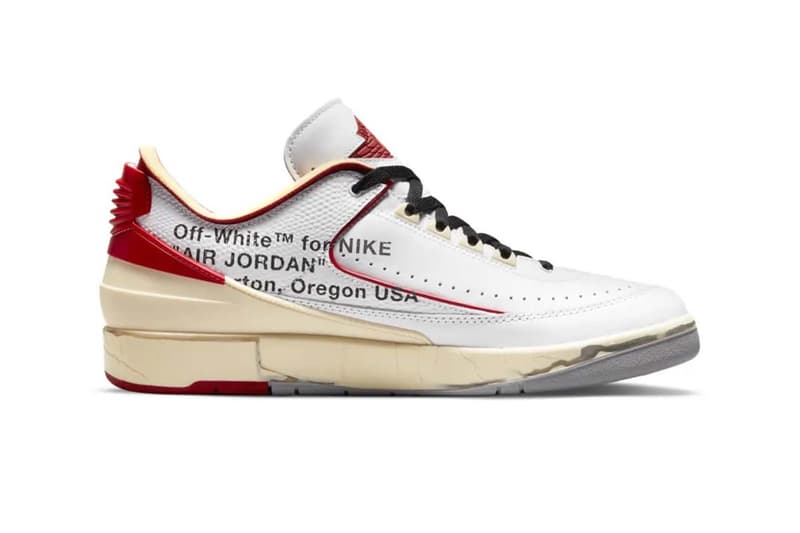 Off-White Virgil Abloh Jordan 2 White/Red Text Collaboration Release Date