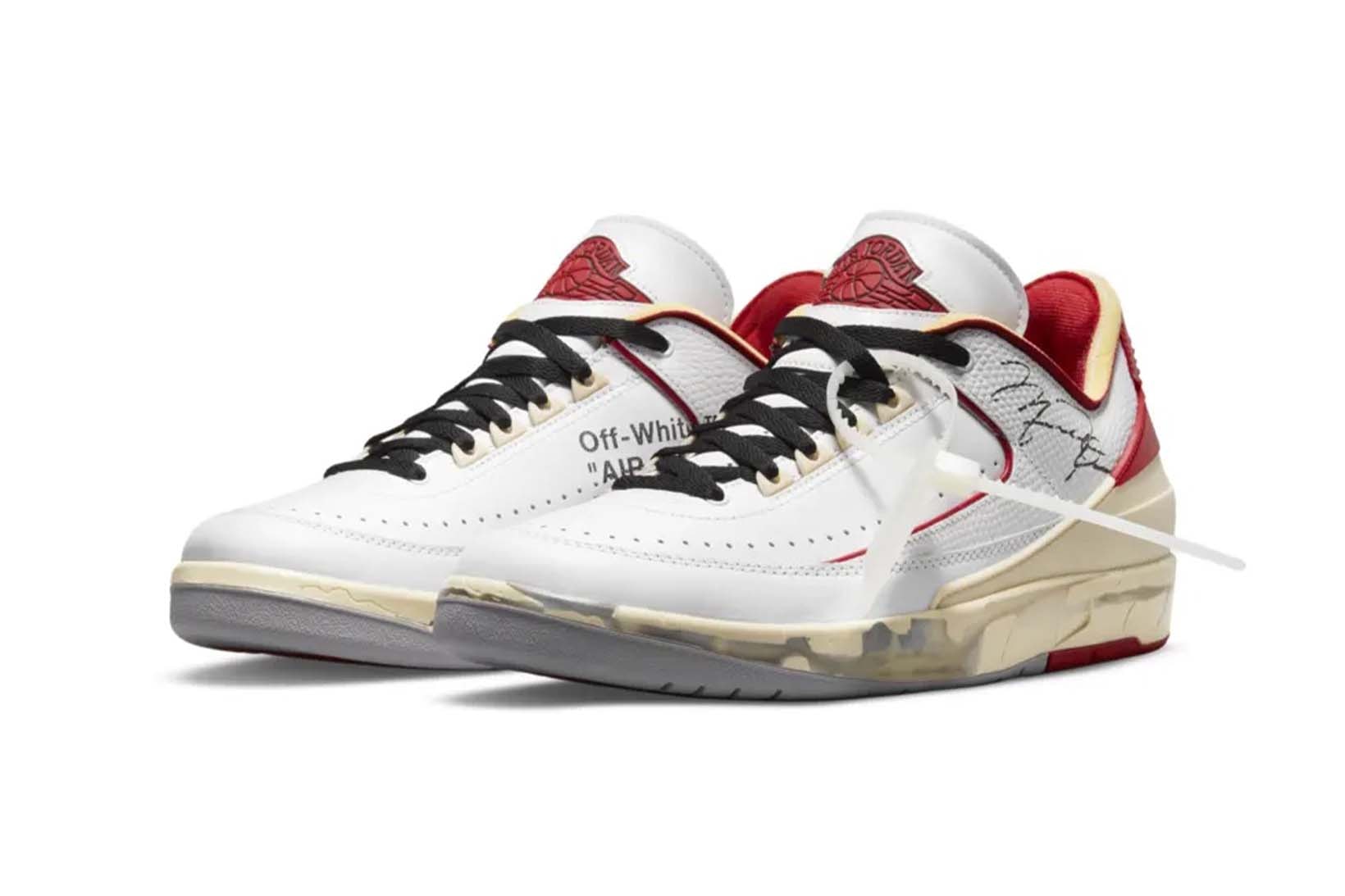 Off-White Virgil Abloh Jordan 2 White/Red Crumbled Sole Collaboration Release Date
