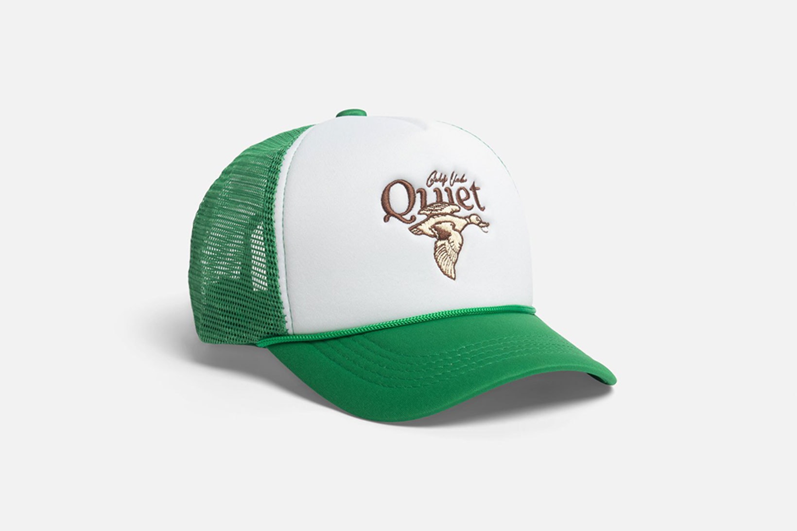 Quiet Golf Logo Trucker Hat Green