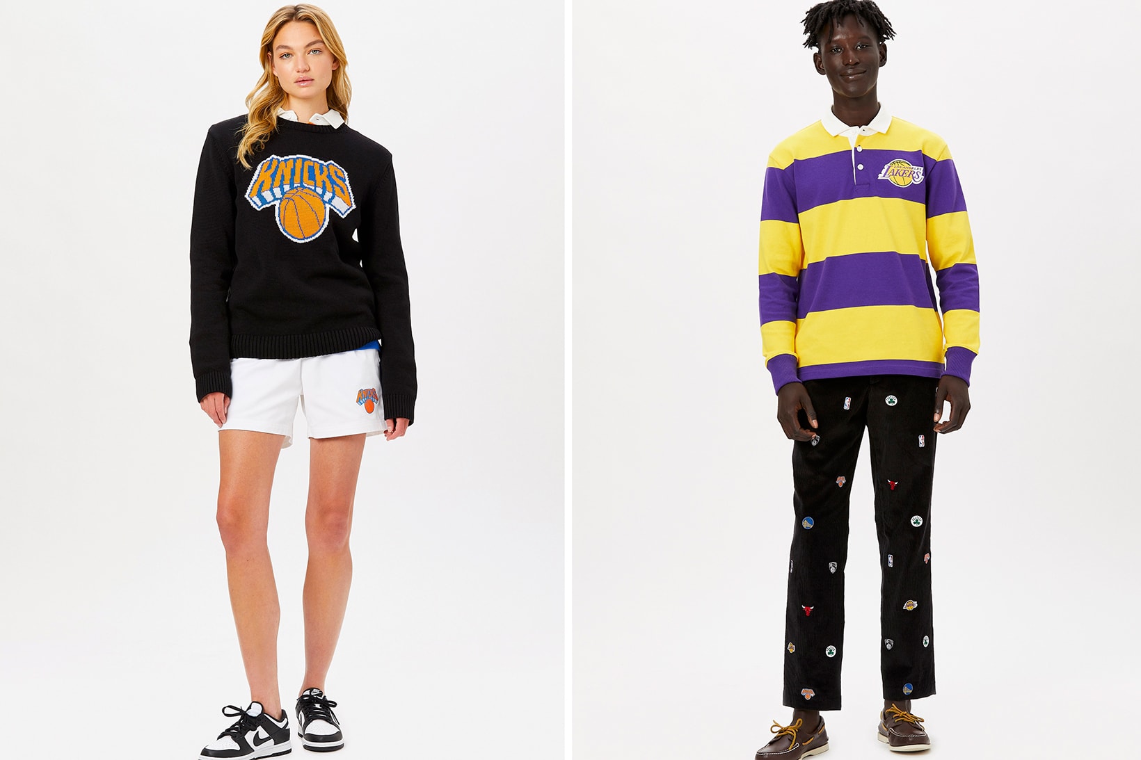 Rowing Blazers NBA Second Collection Collaboration Rugby Jersey New York Knicks Pants Shorts Los Angeles Lakers