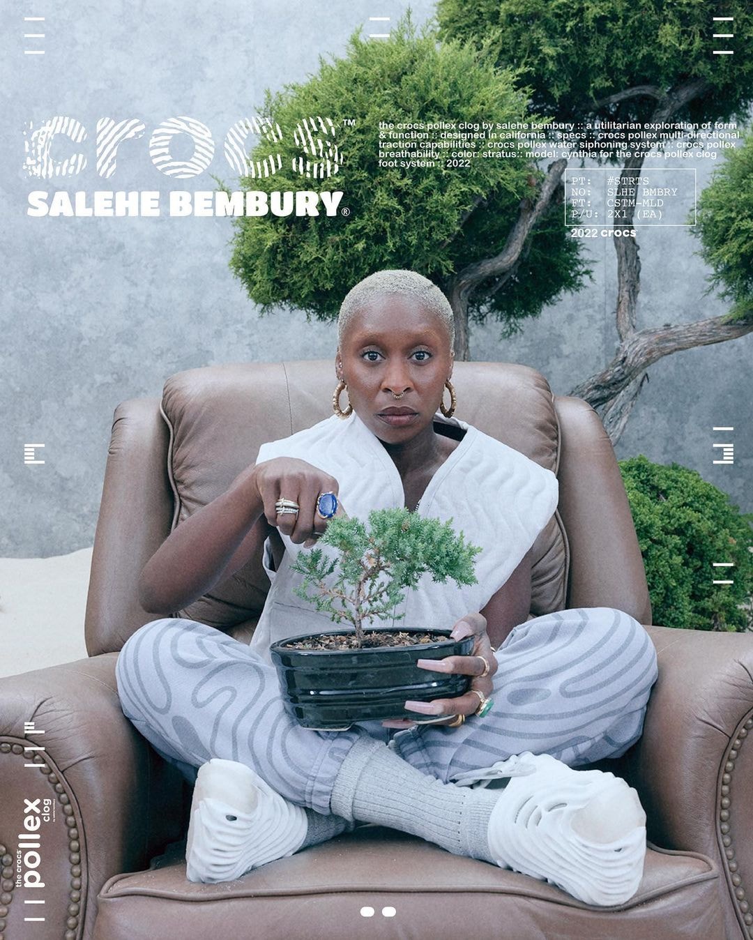 Salehe Bembury Crocs Pollex Clog all-white stratus campaign collaboration Cynthia Erivo