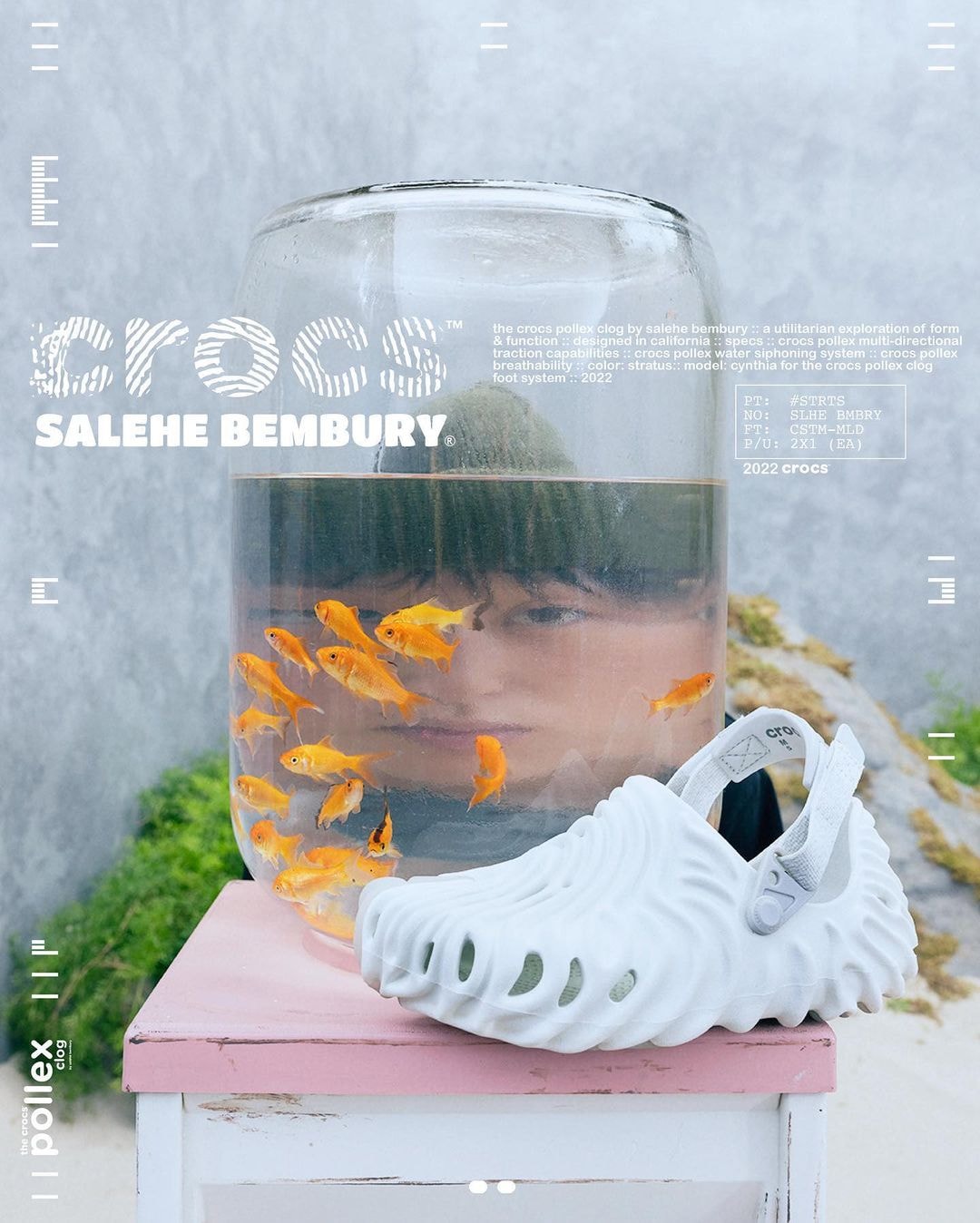 Salehe Bembury Crocs Pollex Clog all-white stratus campaign collaboration Jess Hu
